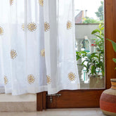 Chanderi Gota Curtain - White